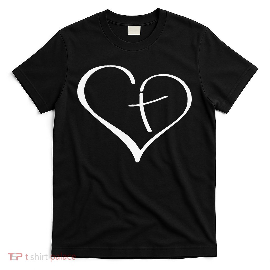Christian Heart Jesus Cross Religious Gifts Christian T-Shirt