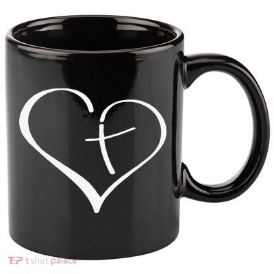 Christian Heart Jesus Cross Religious Gifts Christian 11oz C Handle Ceramic Mug