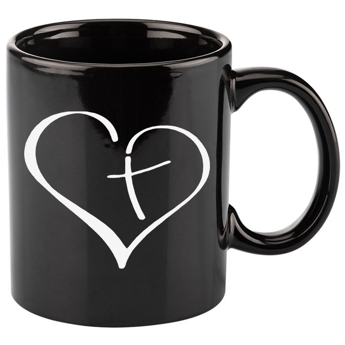 Christian Heart Jesus Cross Religious Gifts Christian 11oz C Handle Ceramic Mug