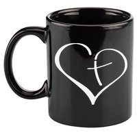 Christian Heart Jesus Cross Religious Gifts Christian 11oz C Handle Ceramic Mug