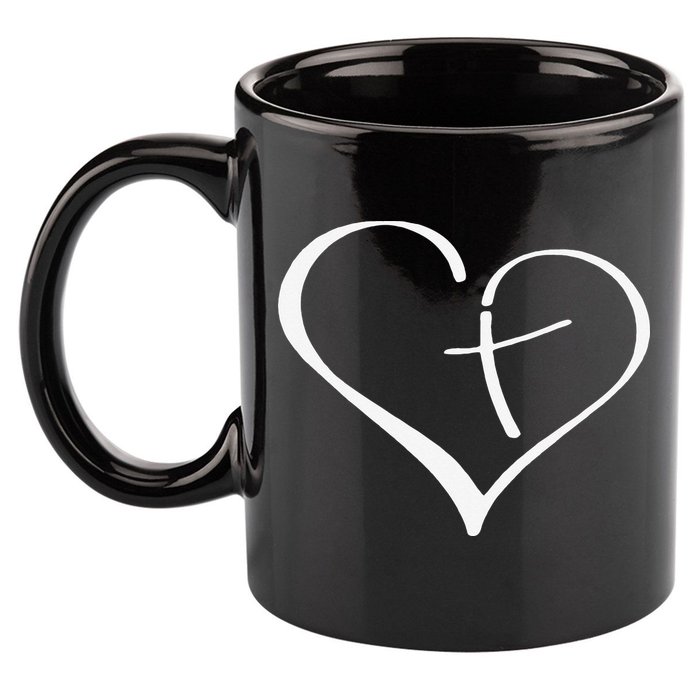 Christian Heart Jesus Cross Religious Gifts Christian 11oz C Handle Ceramic Mug