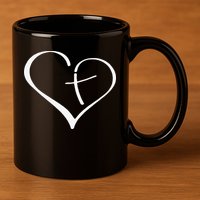 Christian Heart Jesus Cross Religious Gifts Christian 11oz C Handle Ceramic Mug