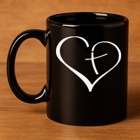 Christian Heart Jesus Cross Religious Gifts Christian 11oz C Handle Ceramic Mug