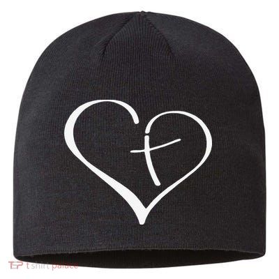 Christian Heart Jesus Cross Religious Gifts Christian Sustainable Beanie