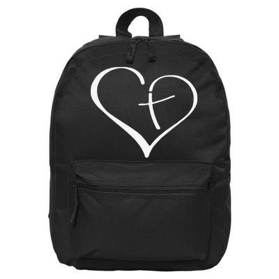 Christian Heart Jesus Cross Religious Gifts Christian 16 in Basic Backpack