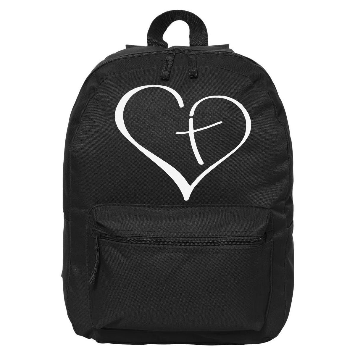 Christian Heart Jesus Cross Religious Gifts Christian 16 in Basic Backpack