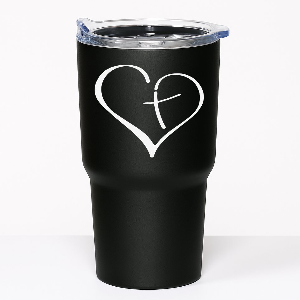 Christian Heart Jesus Cross Religious Gifts Christian Tumbler