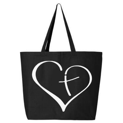 Christian Heart Jesus Cross Religious Gifts Christian 25L Jumbo Tote