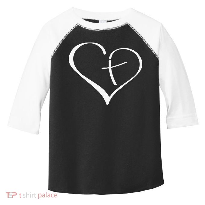 Christian Heart Jesus Cross Religious Gifts Christian Toddler Fine Jersey T-Shirt