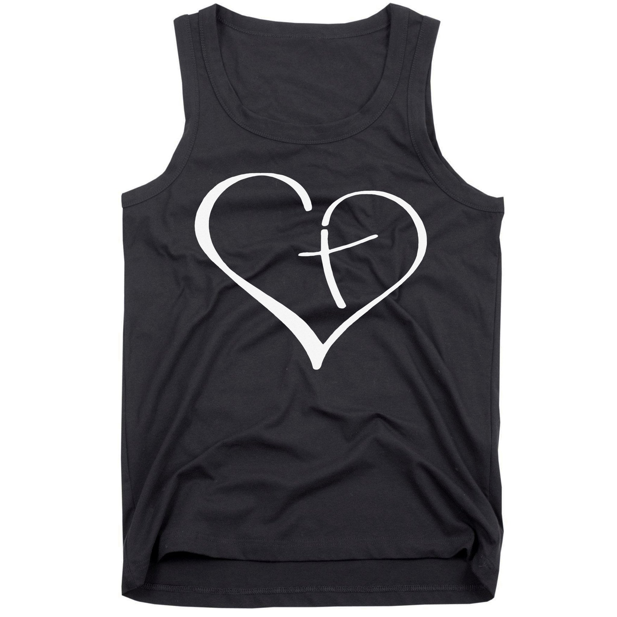 Christian Heart Jesus Cross Religious Gifts Christian Tank Top