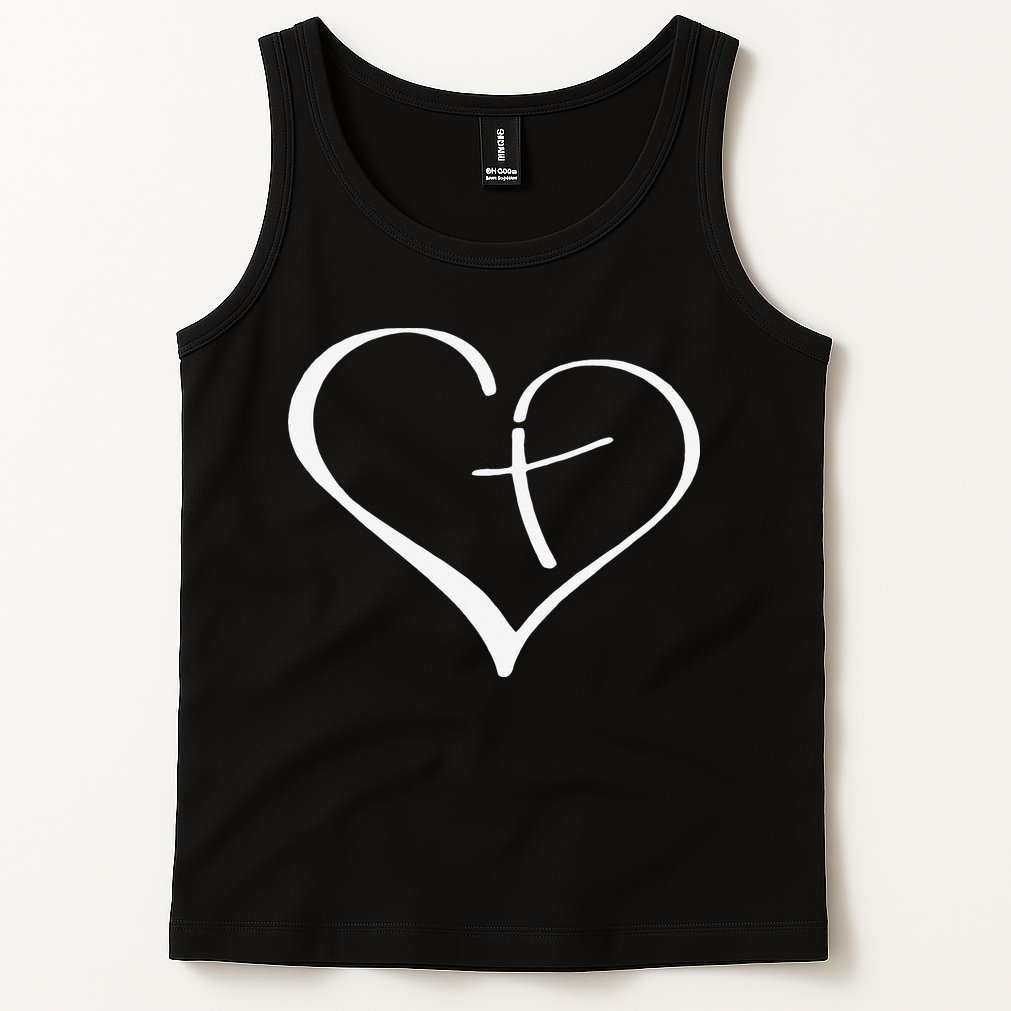 Christian Heart Jesus Cross Religious Gifts Christian Tank Top