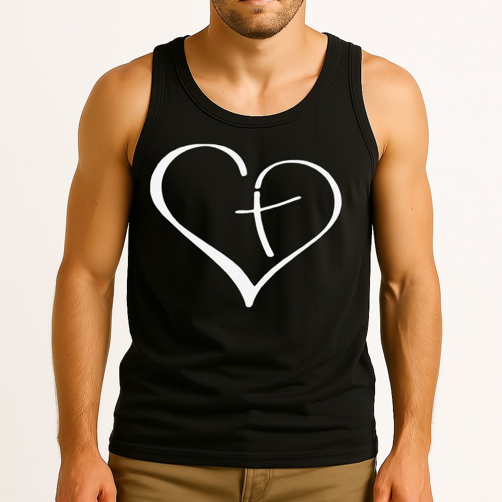 Christian Heart Jesus Cross Religious Gifts Christian Tank Top