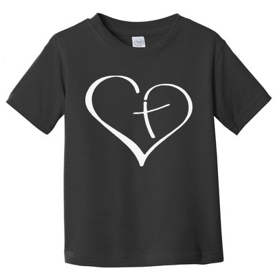 Christian Heart Jesus Cross Religious Gifts Christian Toddler T-Shirt