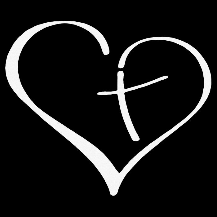 Christian Heart Jesus Cross Religious Gifts Christian Womens T-Shirt
