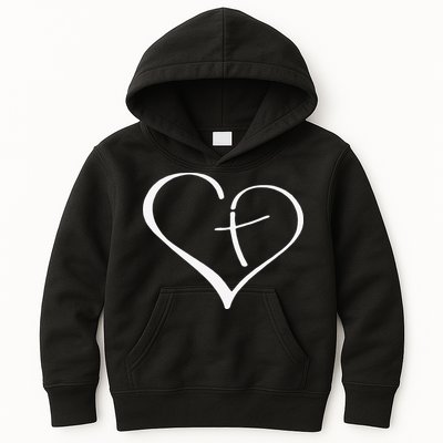 Christian Heart Jesus Cross Religious Gifts Christian Kids Hoodie