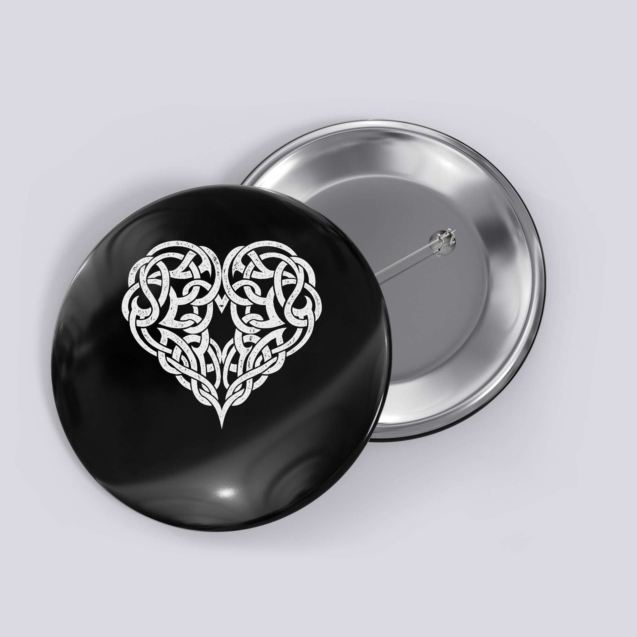 Celtic Heart Knot Tattoo Button