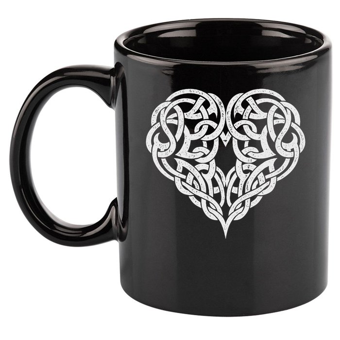 Celtic Heart Knot Tattoo 11oz C Handle Ceramic Mug
