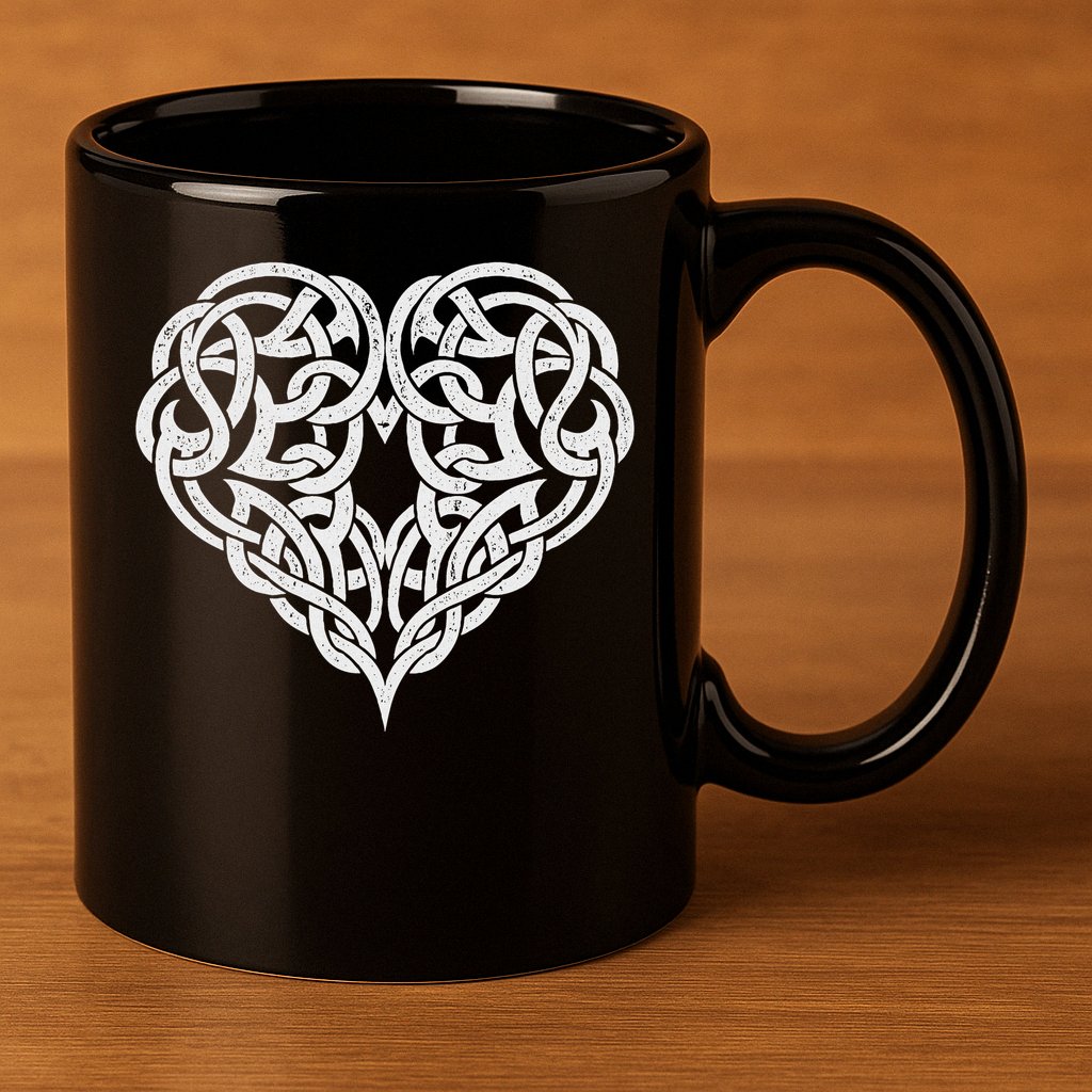 Celtic Heart Knot Tattoo 11oz C Handle Ceramic Mug