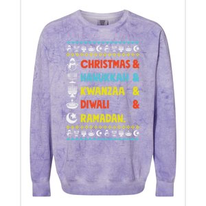 Christmas Hanukkah Kwanzaa Diwali Ramadan Funny Ugly Xmas Meaningful Gift Colorblast Crewneck Sweatshirt