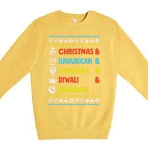 Christmas Hanukkah Kwanzaa Diwali Ramadan Funny Ugly Xmas Meaningful Gift Premium Crewneck Sweatshirt