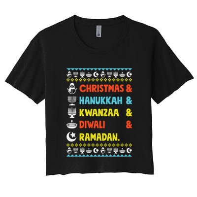 Christmas Hanukkah Kwanzaa Diwali Ramadan Funny Ugly Xmas Meaningful Gift Crop Top