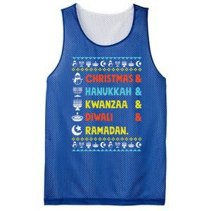 Christmas Hanukkah Kwanzaa Diwali Ramadan Funny Ugly Xmas Meaningful Gift Mesh Reversible Basketball Jersey Tank