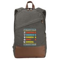 Christmas Hanukkah Kwanzaa Diwali Ramadan Funny Ugly Xmas Meaningful Gift Cotton Canvas Backpack