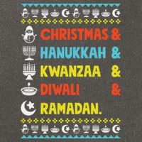 Christmas Hanukkah Kwanzaa Diwali Ramadan Funny Ugly Xmas Meaningful Gift Cotton Canvas Backpack