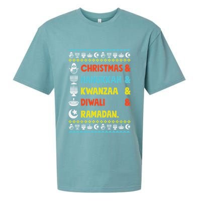 Christmas Hanukkah Kwanzaa Diwali Ramadan Funny Ugly Xmas Meaningful Gift Sueded Cloud Jersey T-Shirt