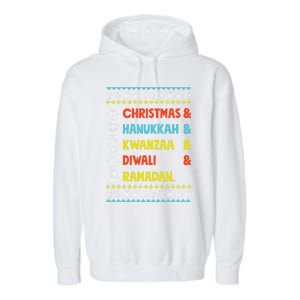 Christmas Hanukkah Kwanzaa Diwali Ramadan Funny Ugly Xmas Meaningful Gift Garment-Dyed Fleece Hoodie