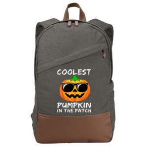 Cute Halloween Kids Coolest Pumpkin In The Patch Glasses Teens Gift Cotton Canvas Backpack