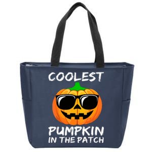 Cute Halloween Kids Coolest Pumpkin In The Patch Glasses Teens Gift Zip Tote Bag