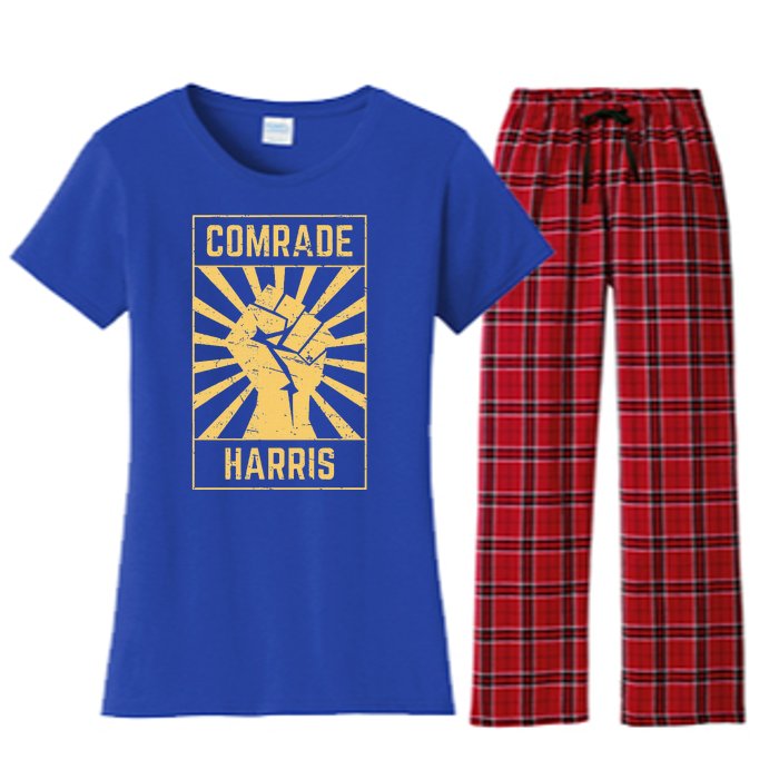 Comrade Harris Kamunism 2024 Communist Kamala Harris Women's Flannel Pajama Set