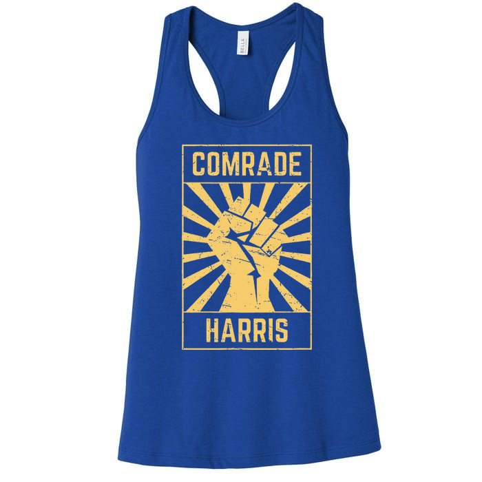 Comrade Harris Kamunism 2024 Communist Kamala Harris Women's Racerback Tank