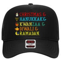 Christmas Hanukkah Kwanzaa Diwali Ramadan High Crown Mesh Back Trucker Hat