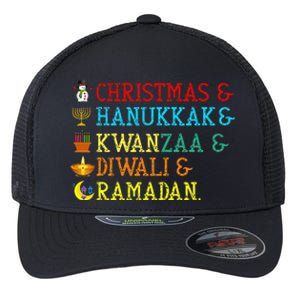 Christmas Hanukkah Kwanzaa Diwali Ramadan Flexfit Unipanel Trucker Cap