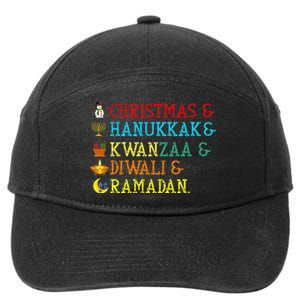 Christmas Hanukkah Kwanzaa Diwali Ramadan 7-Panel Snapback Hat