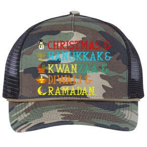 Christmas Hanukkah Kwanzaa Diwali Ramadan Retro Rope Trucker Hat Cap