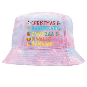 Christmas Hanukkah Kwanzaa Diwali Ramadan Tie-Dyed Bucket Hat