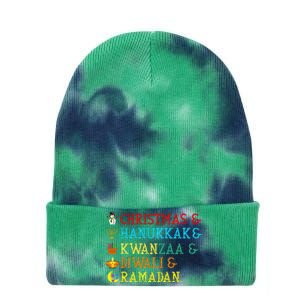 Christmas Hanukkah Kwanzaa Diwali Ramadan Tie Dye 12in Knit Beanie