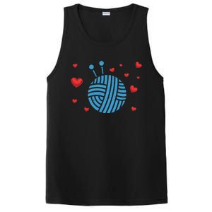 Crocheter Hearts Knitter Crocheting Lover Knit Yarn Knitting Funny Gift PosiCharge Competitor Tank