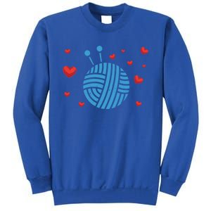 Crocheter Hearts Knitter Crocheting Lover Knit Yarn Knitting Funny Gift Sweatshirt