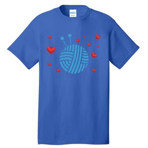 Crocheter Hearts Knitter Crocheting Lover Knit Yarn Knitting Funny Gift Tall T-Shirt