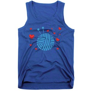 Crocheter Hearts Knitter Crocheting Lover Knit Yarn Knitting Funny Gift Tank Top