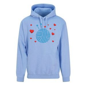 Crocheter Hearts Knitter Crocheting Lover Knit Yarn Knitting Funny Gift Unisex Surf Hoodie