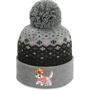 Cowboy Howdy Kitty Cute Cat Lover Western Trending Gift Idea The Baniff Cuffed Pom Beanie