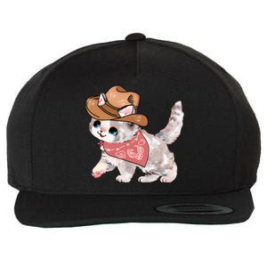 Cowboy Howdy Kitty Cute Cat Lover Western Trending Gift Idea Wool Snapback Cap