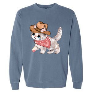 Cowboy Howdy Kitty Cute Cat Lover Western Trending Gift Idea Garment-Dyed Sweatshirt