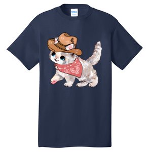 Cowboy Howdy Kitty Cute Cat Lover Western Trending Gift Idea Tall T-Shirt