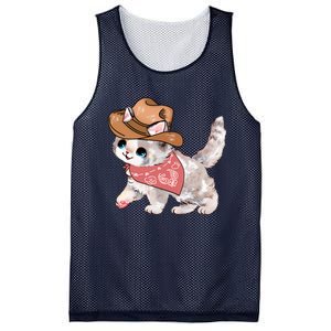 Cowboy Howdy Kitty Cute Cat Lover Western Trending Gift Idea Mesh Reversible Basketball Jersey Tank